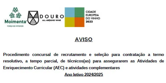 Contratação de um técnico para assegurar as Atividades de Enriquecimento Curricular (AEC) e atividades complementares