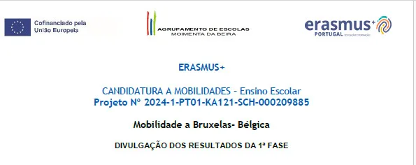 Mobilidade a Bruxelas- Bélgica-DIVULGAÇÃO DOS RESULTADOS DA 1ª FASE