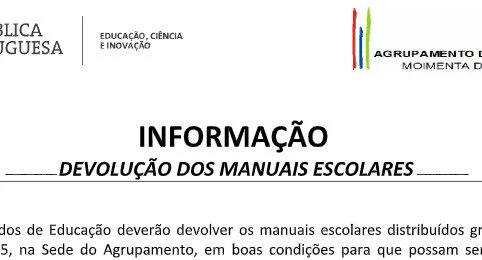 Devolução dos Manuais Escolares