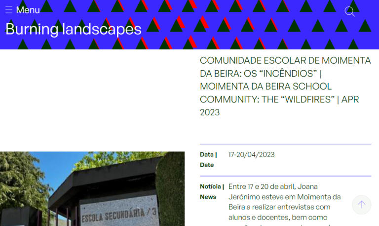 COMUNIDADE ESCOLAR DE MOIMENTA DA BEIRA: OS “INCÊNDIOS” | MOIMENTA DA BEIRA SCHOOL COMMUNITY: THE “WILDFIRES” | APR 2023