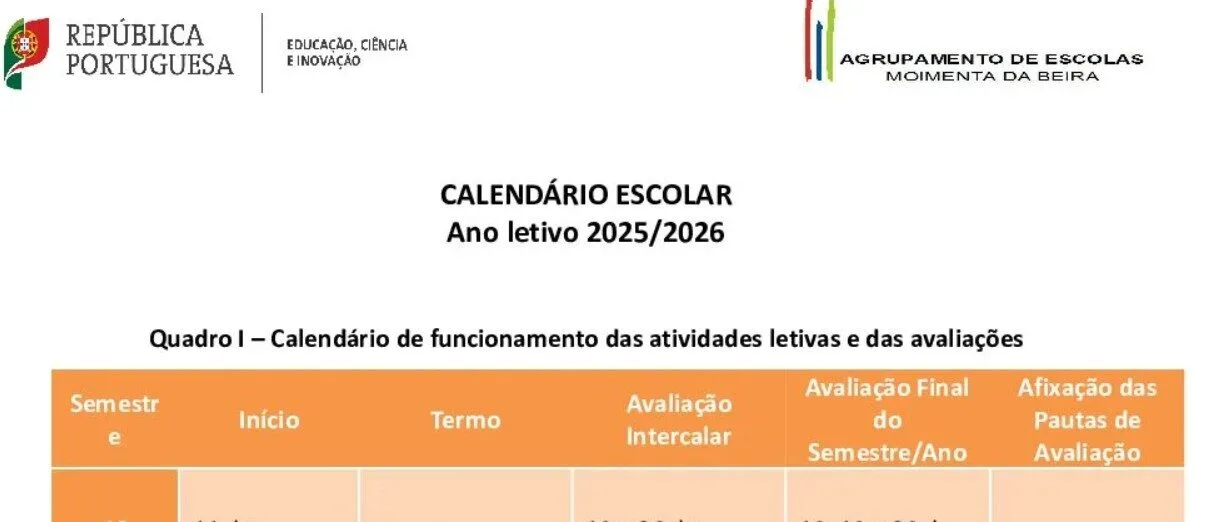 Calendário Escolar 2025/2026